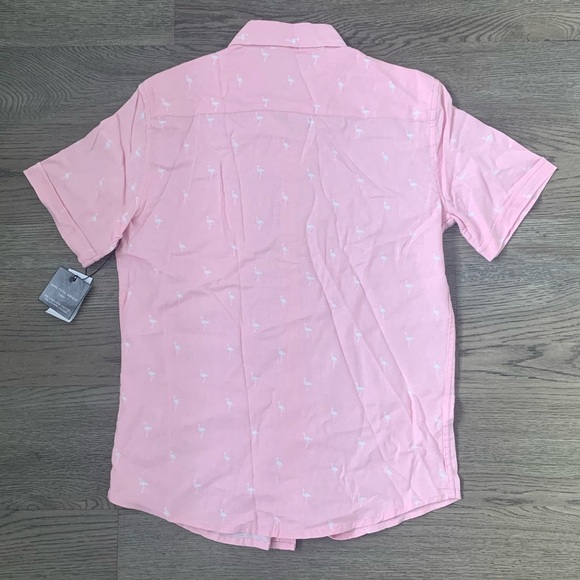 Saks Fifth Avenue Linen Blend Flamingo Print Button Down Shirt - Size S - NWT - Picture 9 of 9